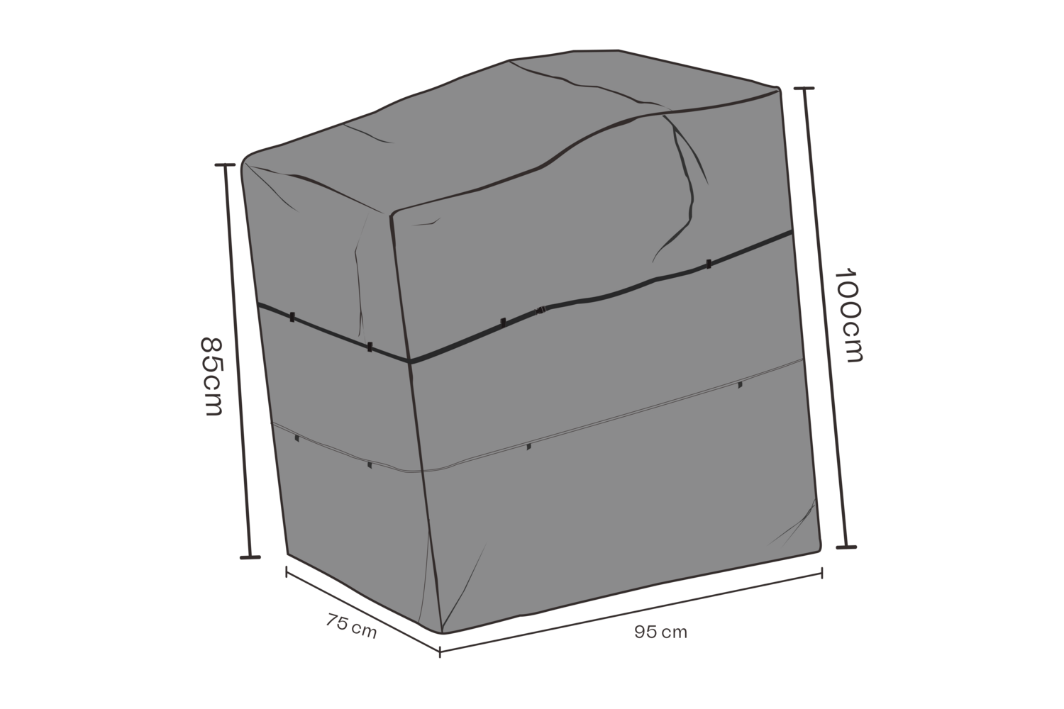 Møbelovertræk positionslænestol Black-Breathable