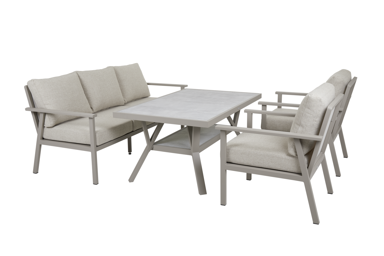 Samvaro High lænestol Khaki/Sand