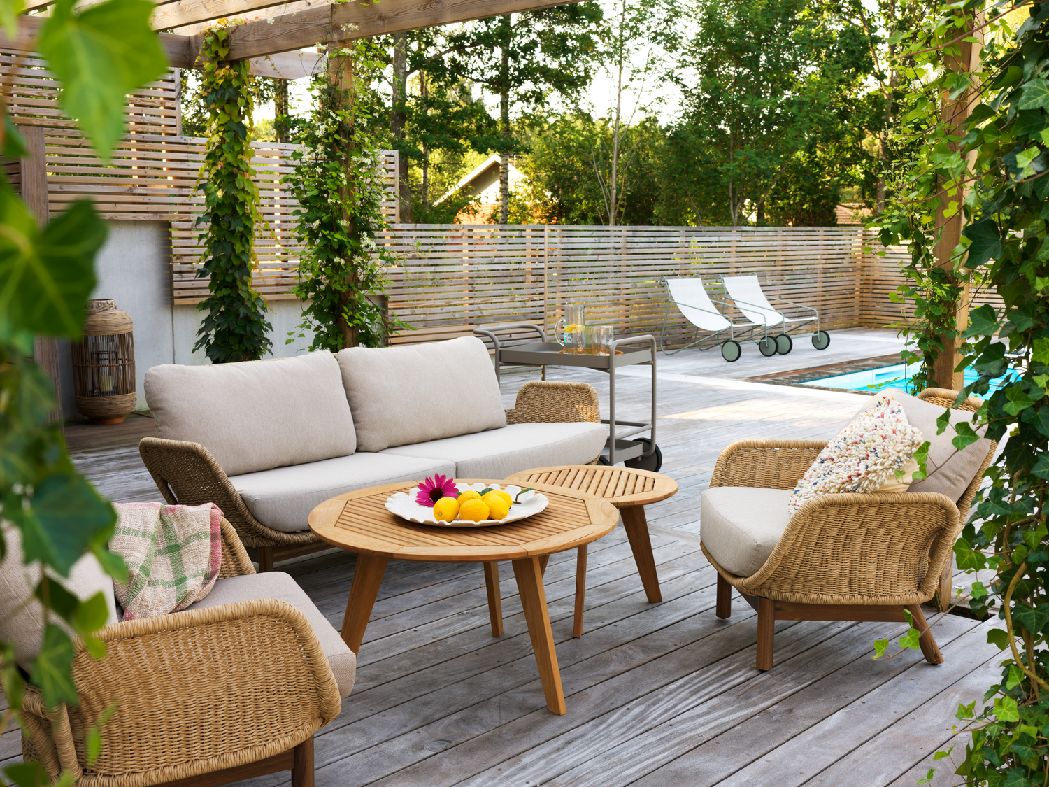 Lily lænestol Twist Straw/Plush Wheat