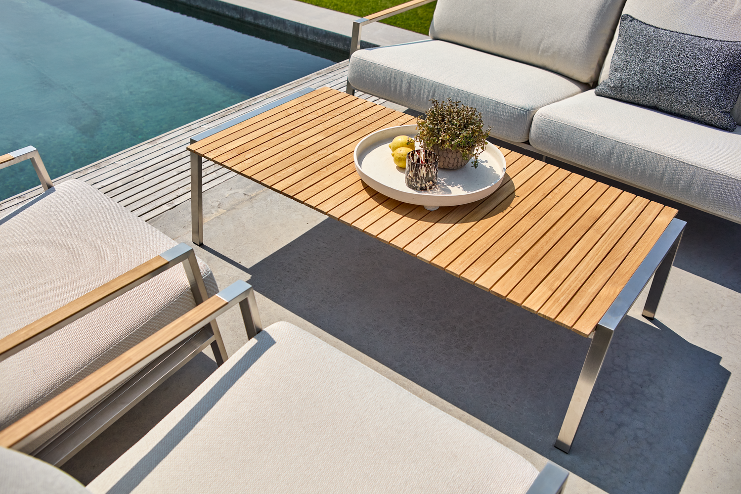 Naos 2,5 sæder sofa  Stainless Steel/Dot Beige