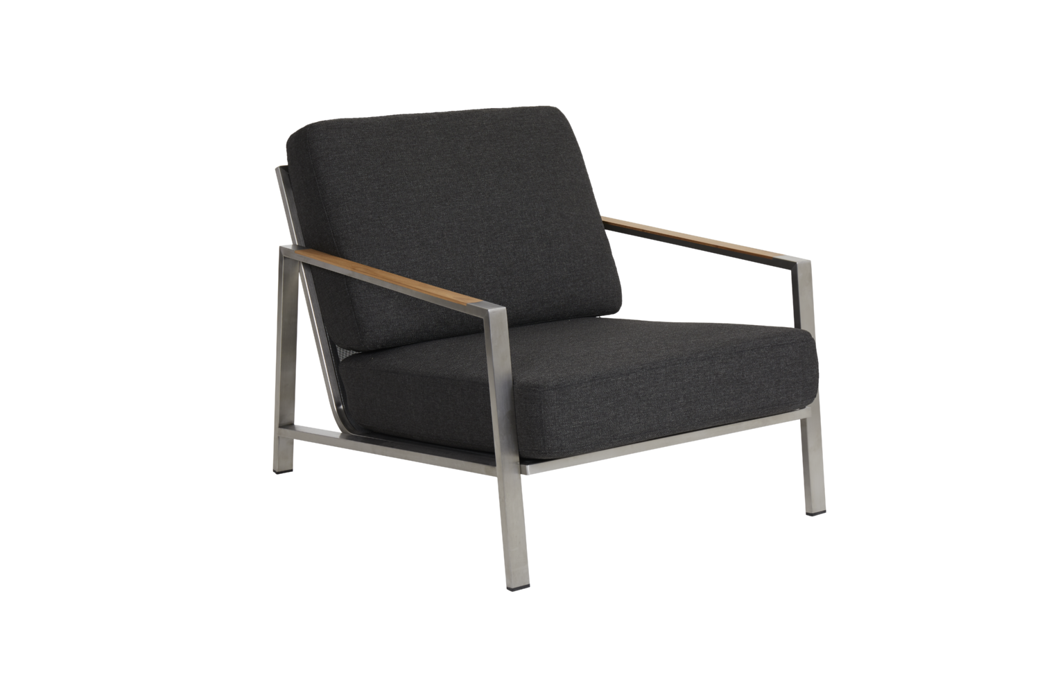 Naos lænestol Rustfrit stål/Nearly black