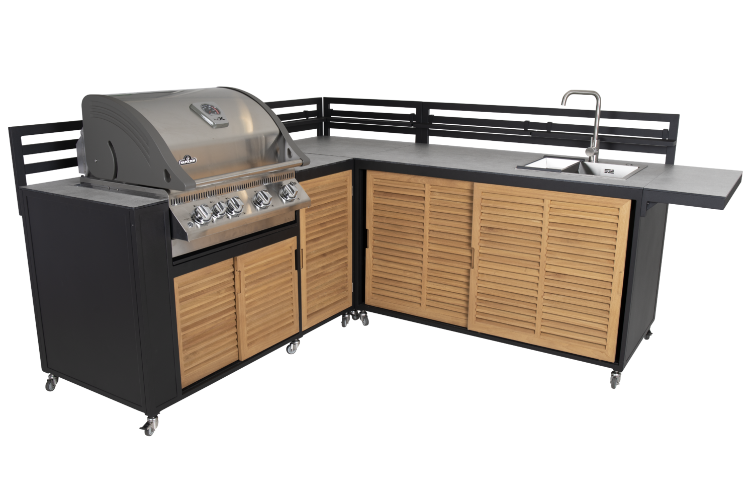 Fornax udekøkken Sort/teak