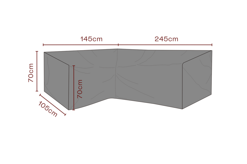 Møbelovertræk hjørnesofa Sort