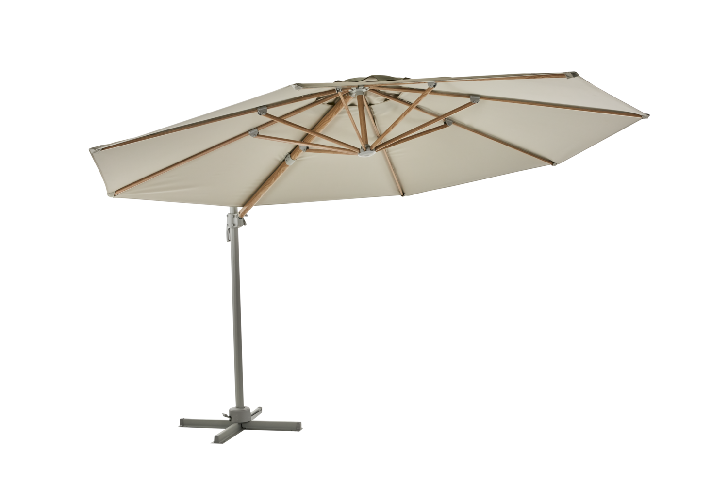 Luzzi frithængende parasol Khaki/Light Grey