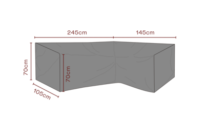 Møbelovertræk hjørnesofa Sort