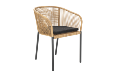 Delta stol med armlæn Antrasitt/Teddy Black