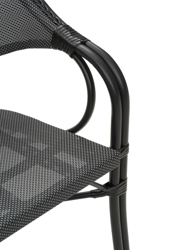 Parterre stol med armlæn Sort/sort
