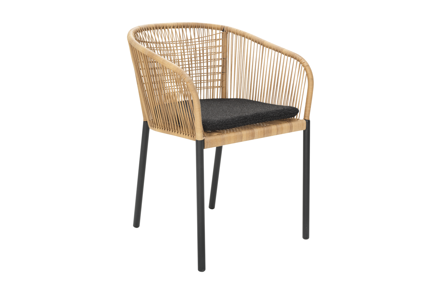 Delta stol med armlæn Sort/Teddy Black