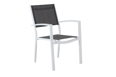 Leone stol med armlæn Hvid/grå