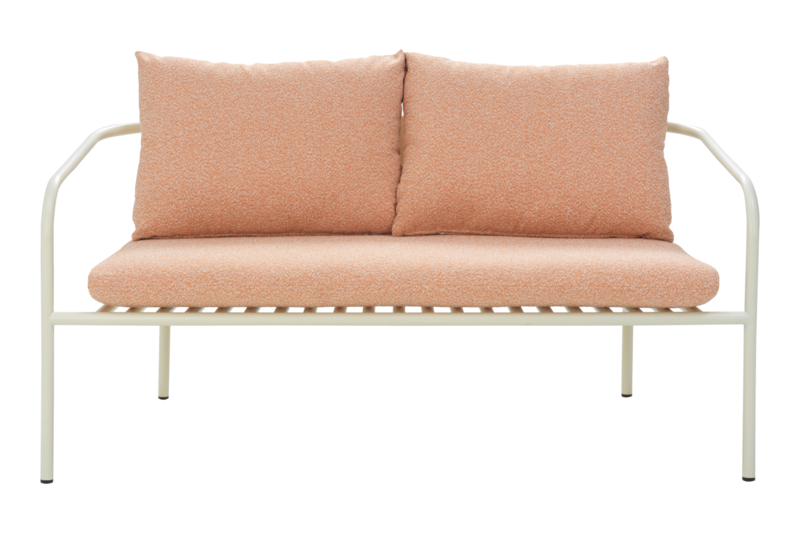 Bendt 2-personers sofa Pearl White/Teddy Orange