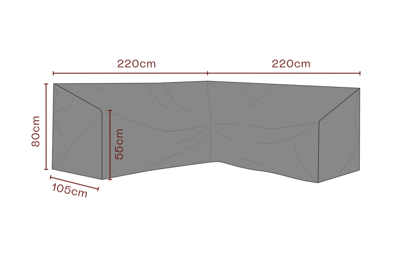 Møbelovertræk hjørnesofa Sort