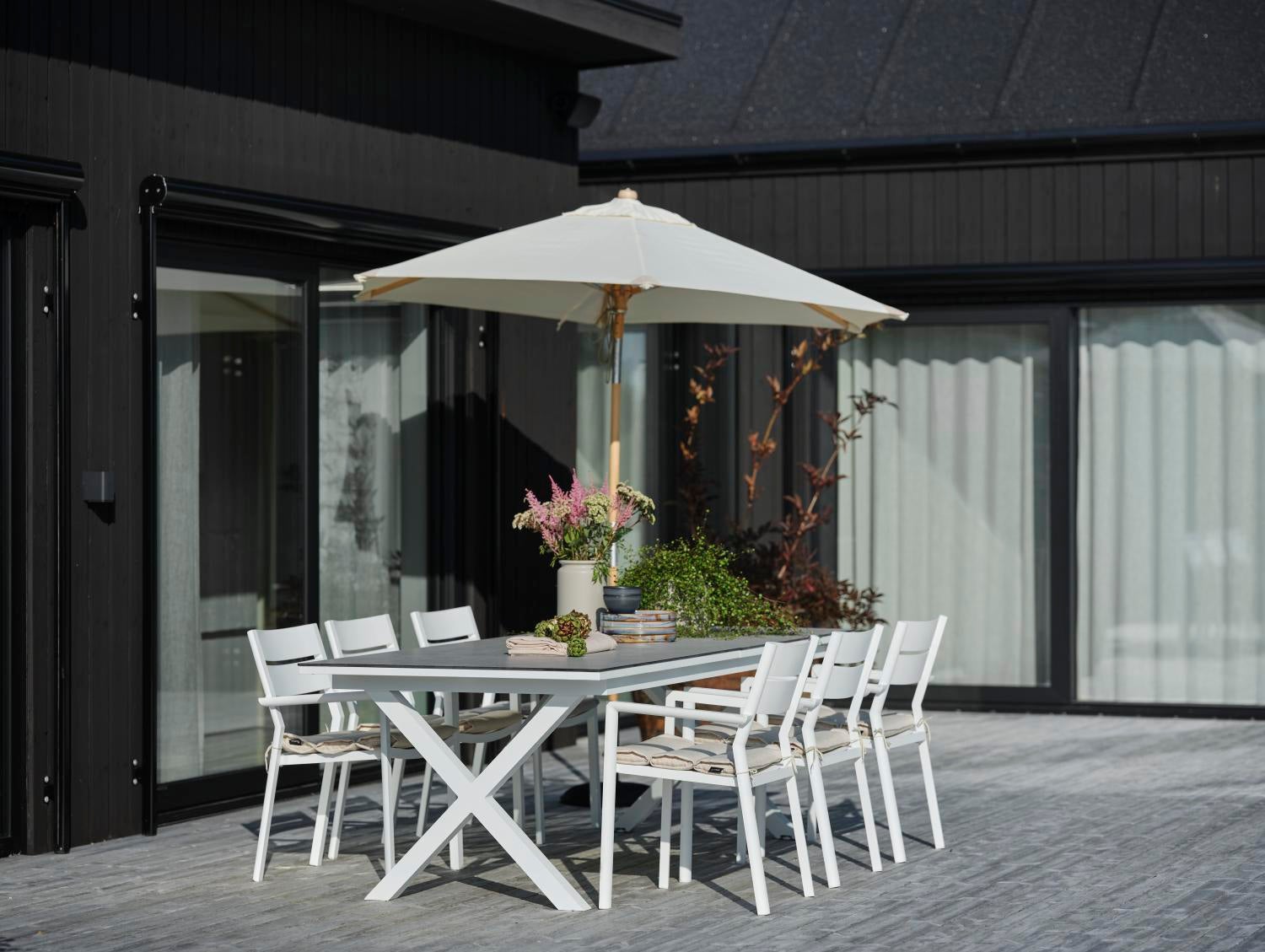 Trieste parasol Natur/Off-White