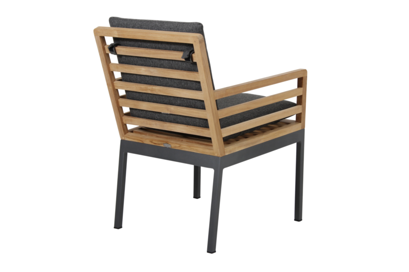 Zalongo stol med armlæn Natur/grå
