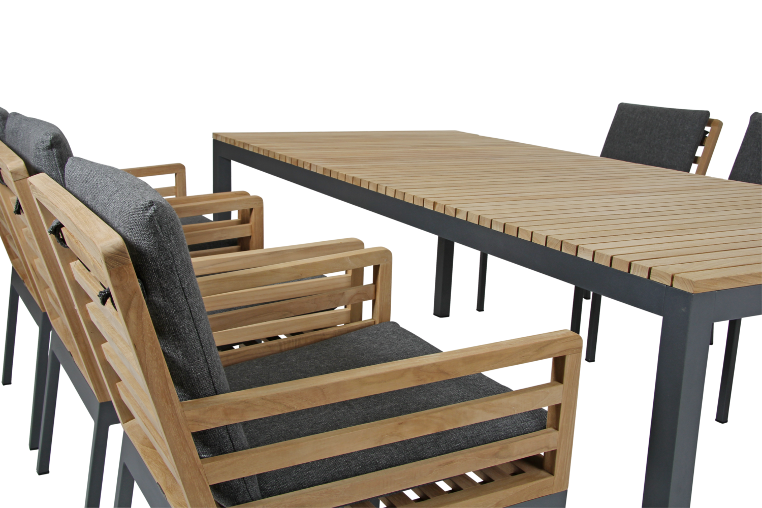 Zalongo stol med armlæn Natur/grå