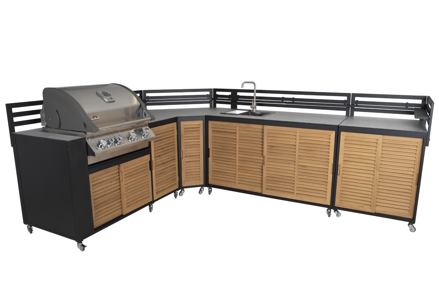 Fornax udekøkken Sort/teak