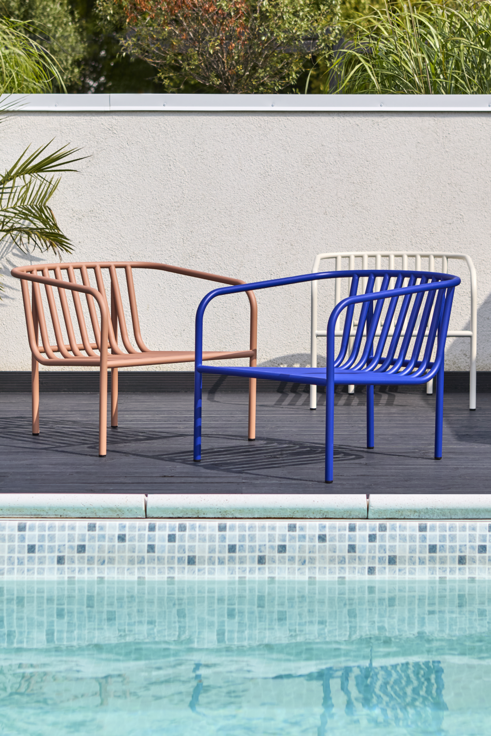 Bendt lænestol Indigo Blue/Teddy Beige