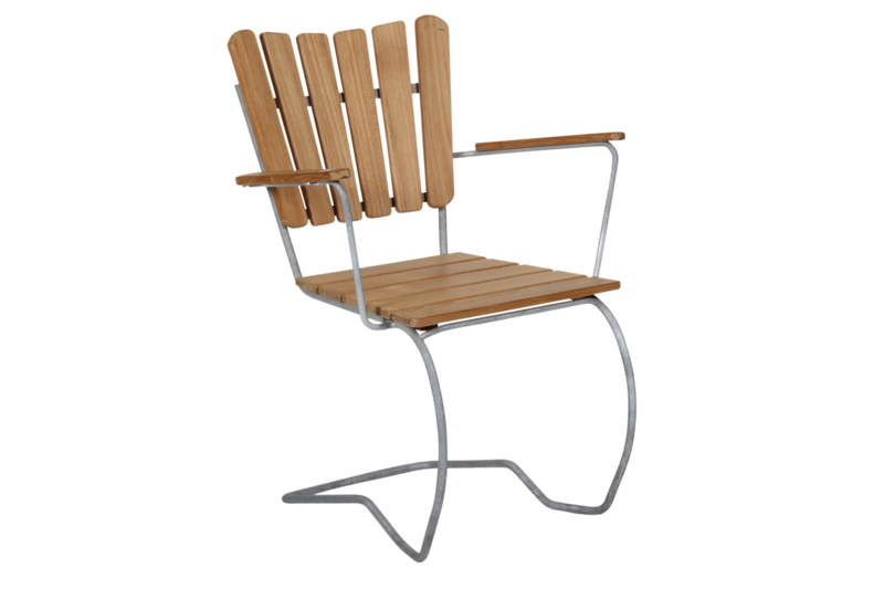 56:an stol med armlæn Natur/grå