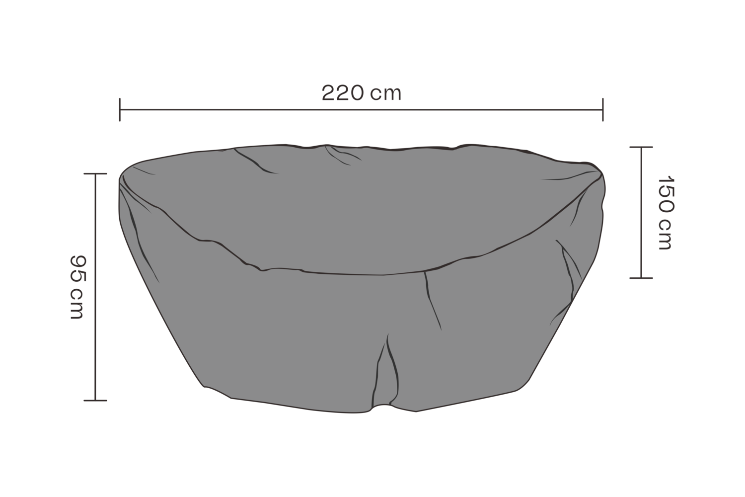 Møbelovertræk solseng Black-Breathable