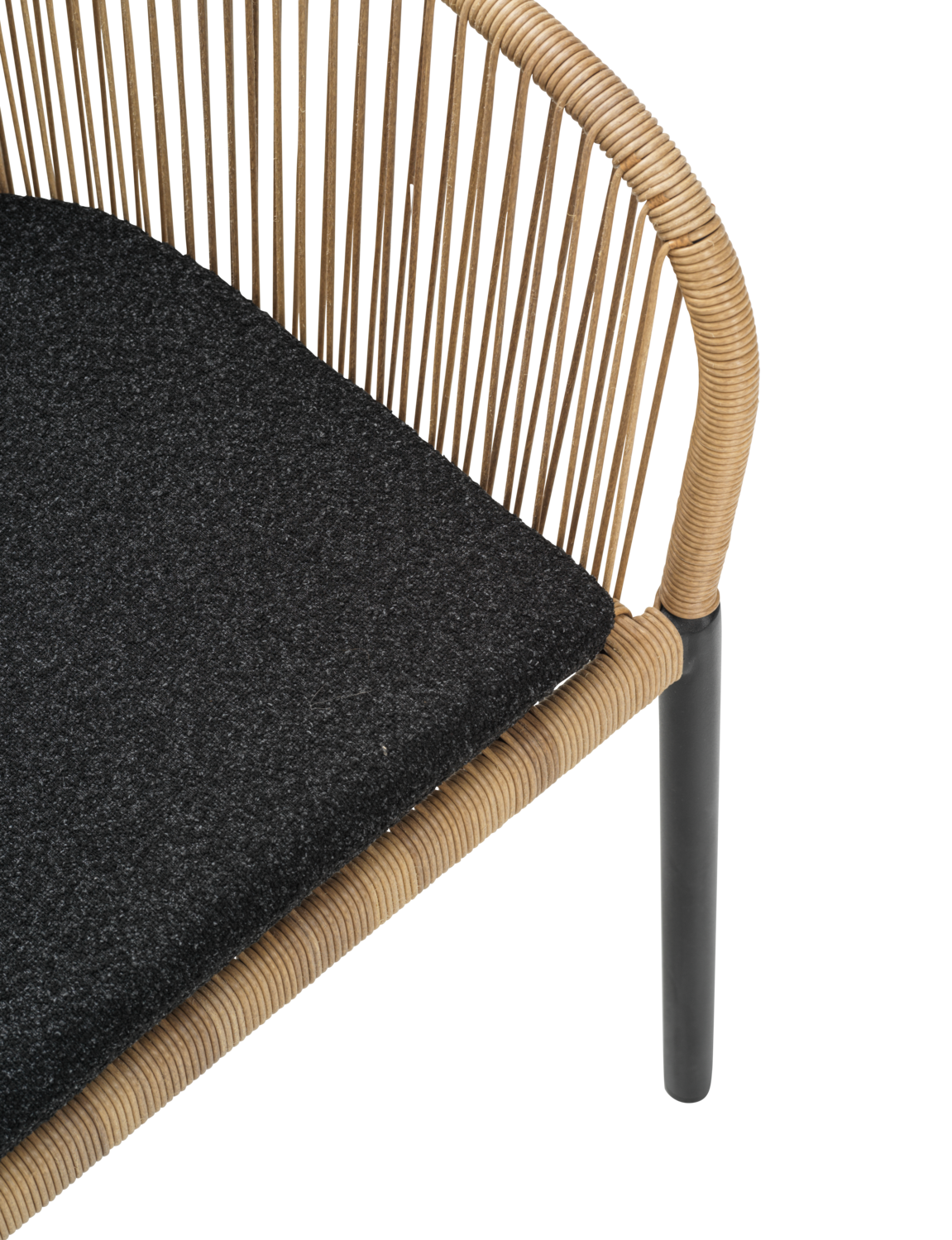 Delta stol med armlæn Sort/Teddy Black