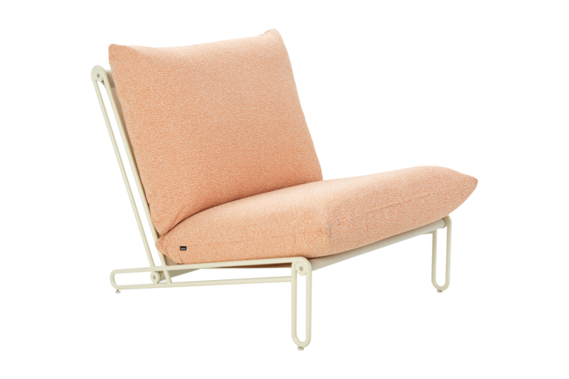 Blixt loungestol Pearl White/Teddy Orange