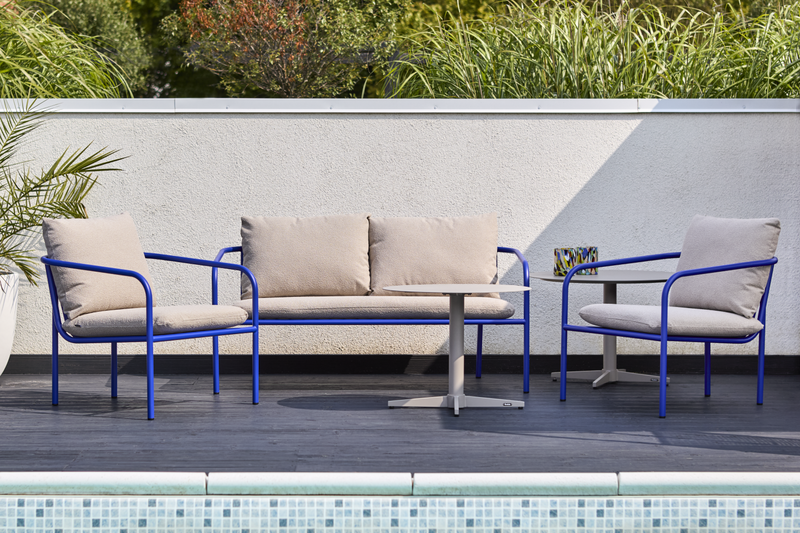 Bendt lænestol Indigo Blue/Teddy Beige