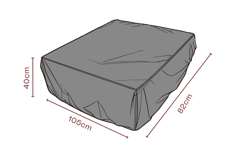 Møbelovertræk ottoman Sort