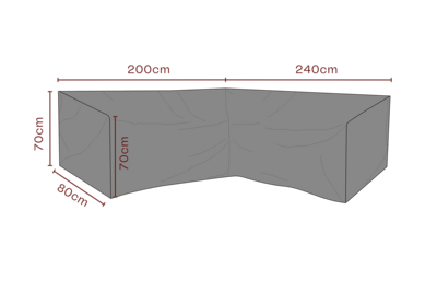 Møbelovertræk hjørnesofa Sort